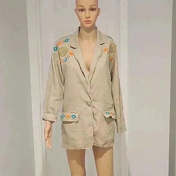 Adam Douglass Adrianna Papell linen blazer - Picture 1 of 9